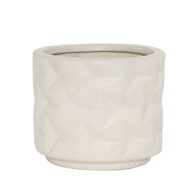 JUST HOME COLLECTION - Macetero Mikonos Blanco 19x18cm