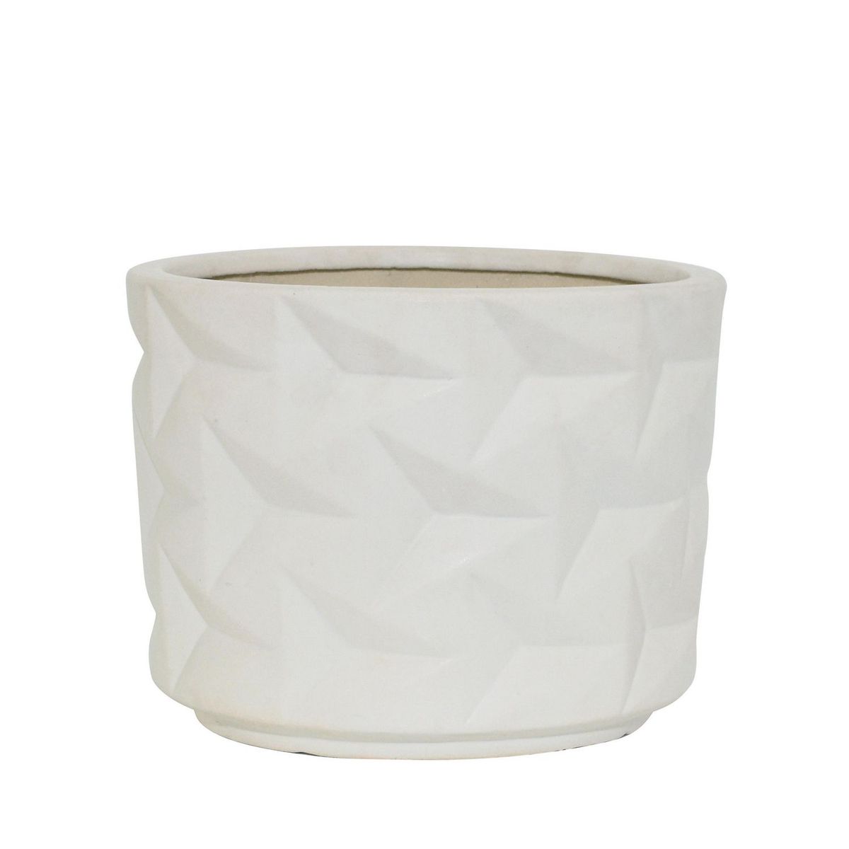 JUST HOME COLLECTION - Macetero Mikonos Blanco 26x22cm