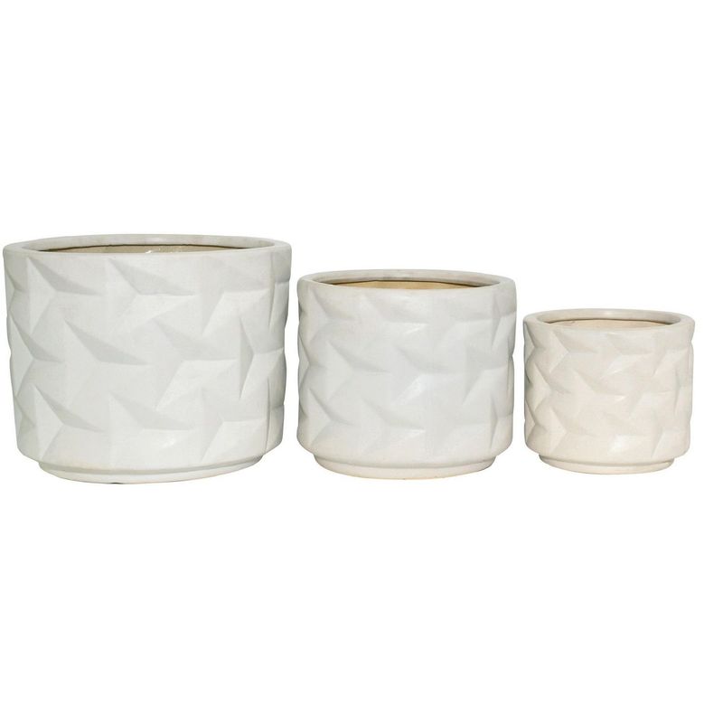 JUST HOME COLLECTION - Set x3 Maceta Mikonos Blanco