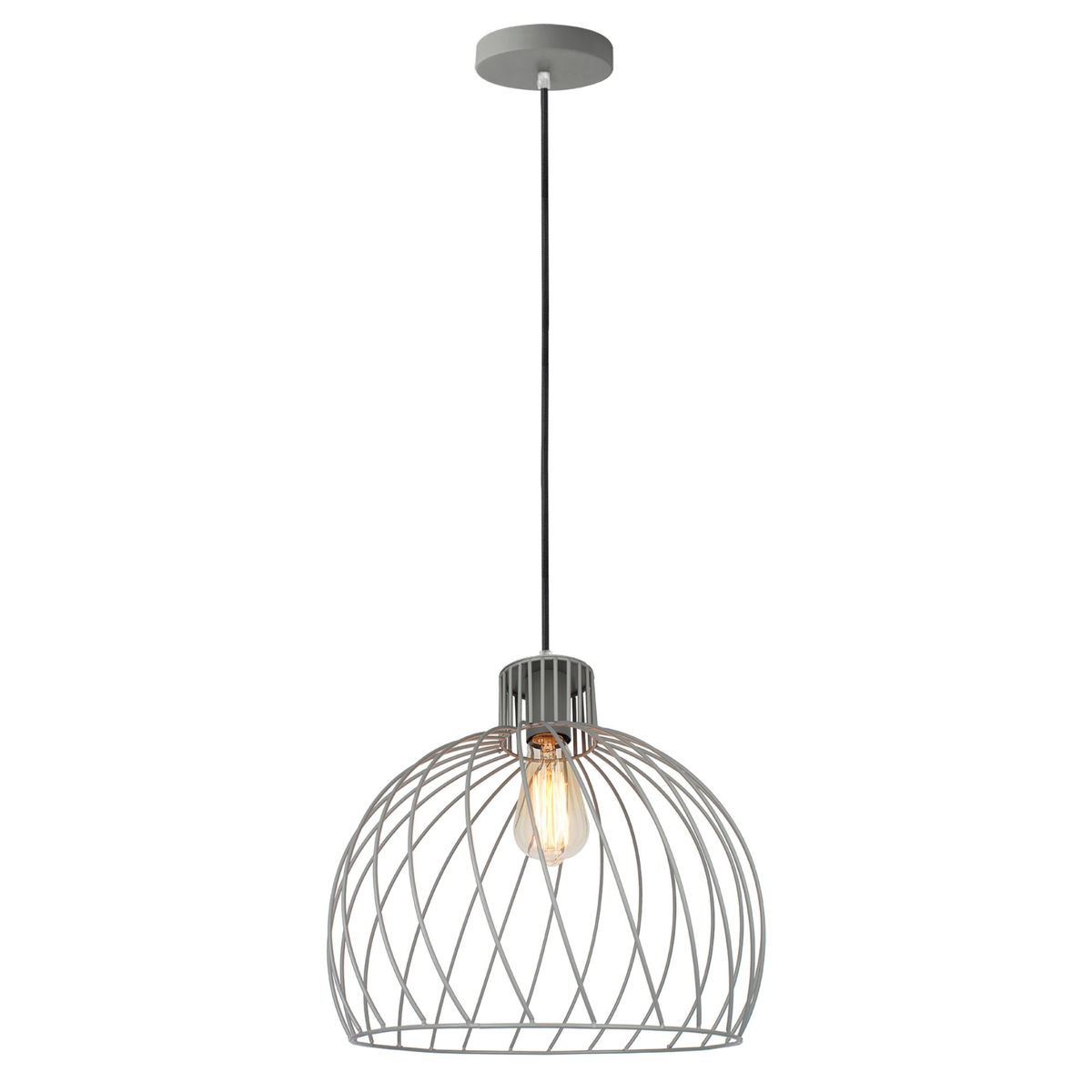 JUST HOME COLLECTION - Lámpara Colgante Ovalada Plata 1L E27