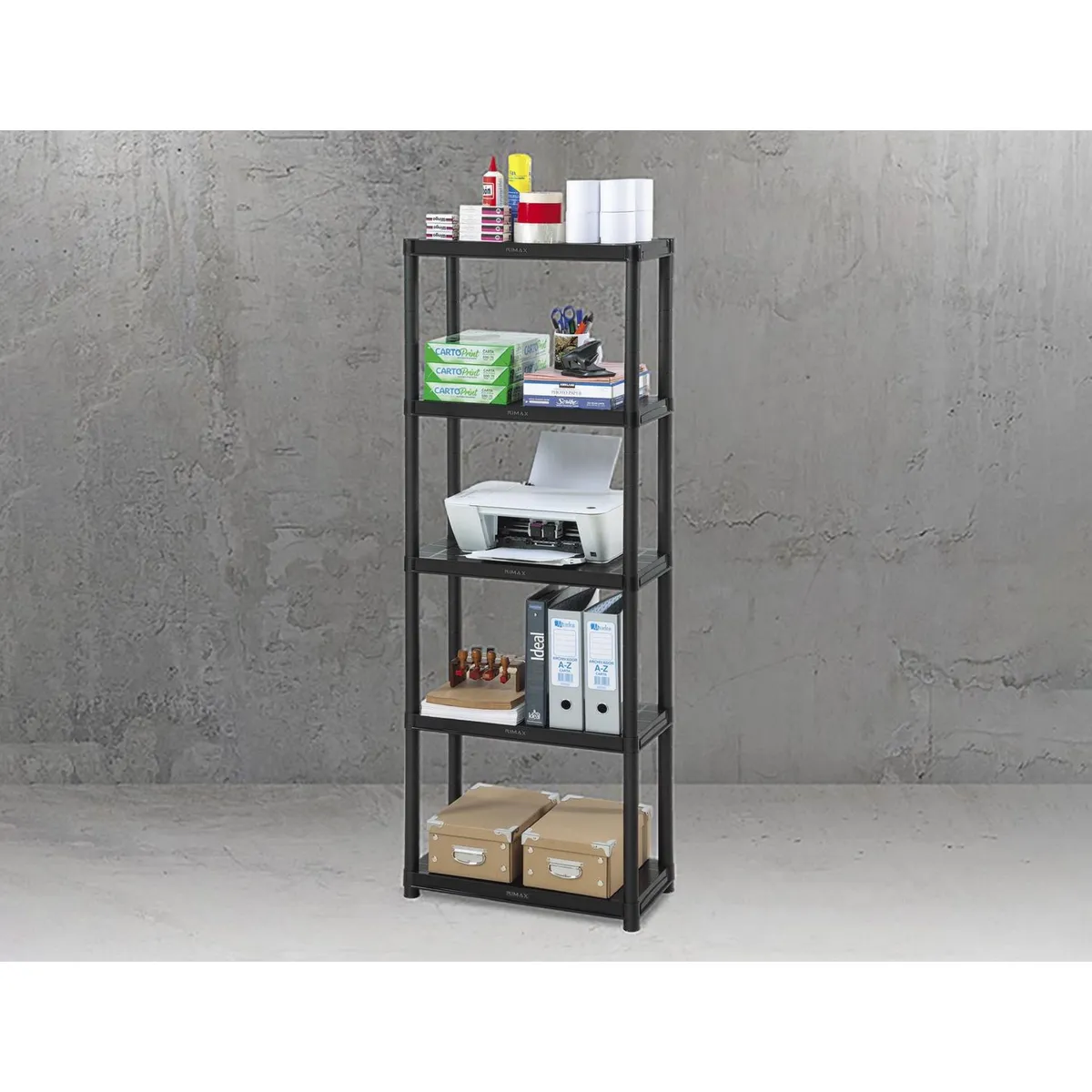 RIMAX - Estante Plástico 5 Niveles 173x61x30cm Negro