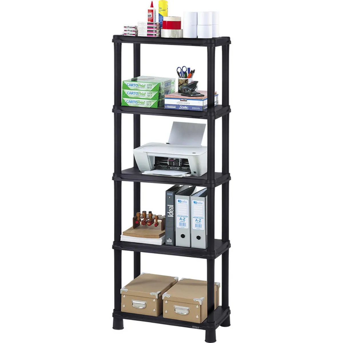 RIMAX - Estante Plástico 5 Niveles 173x61x30cm Negro