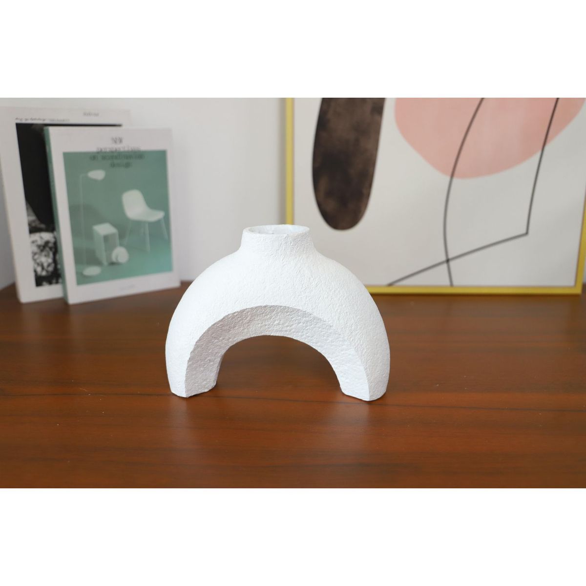 HOMY - Florero Arco Blanco 14cm