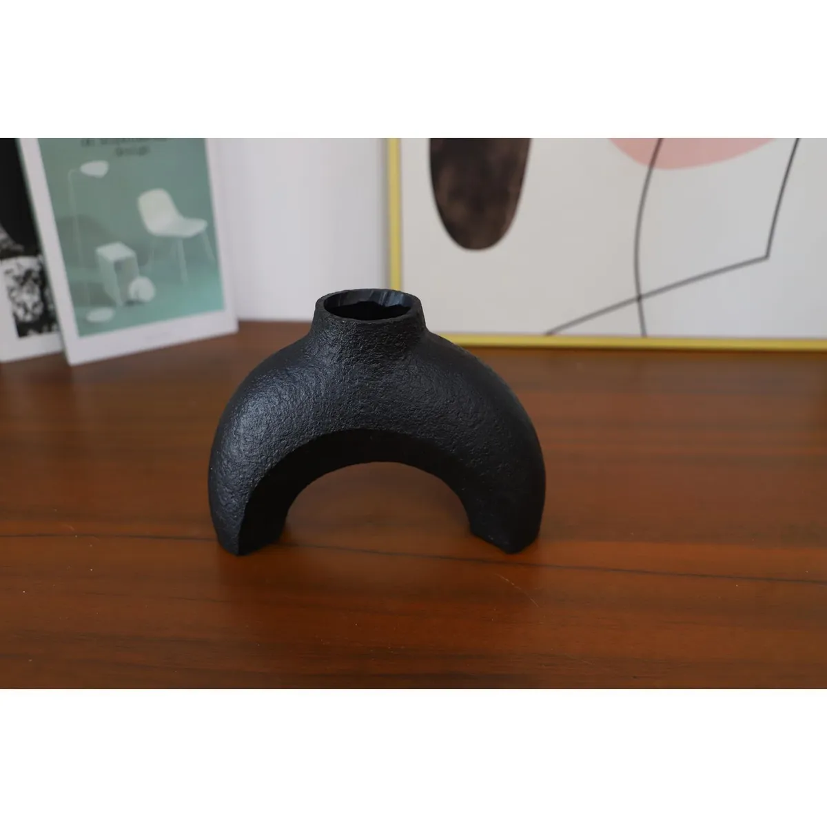 HOMY - Florero Arco Negro 14cm