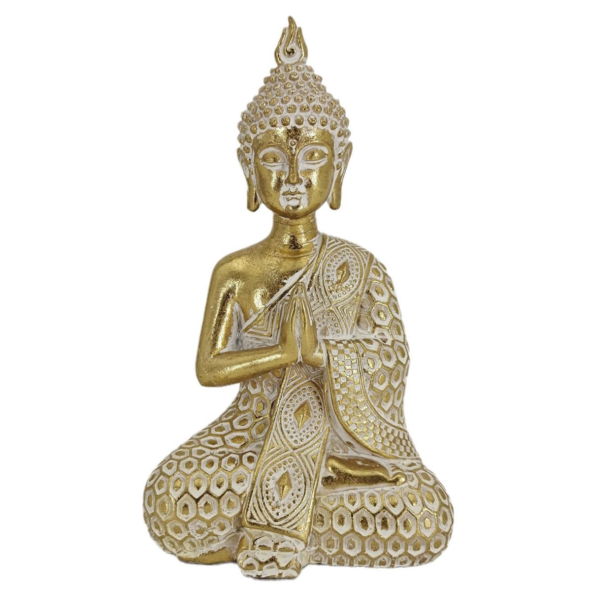 JUST HOME COLLECTION - Figura Decorativa Budha Meditando 19.5cm Dorado