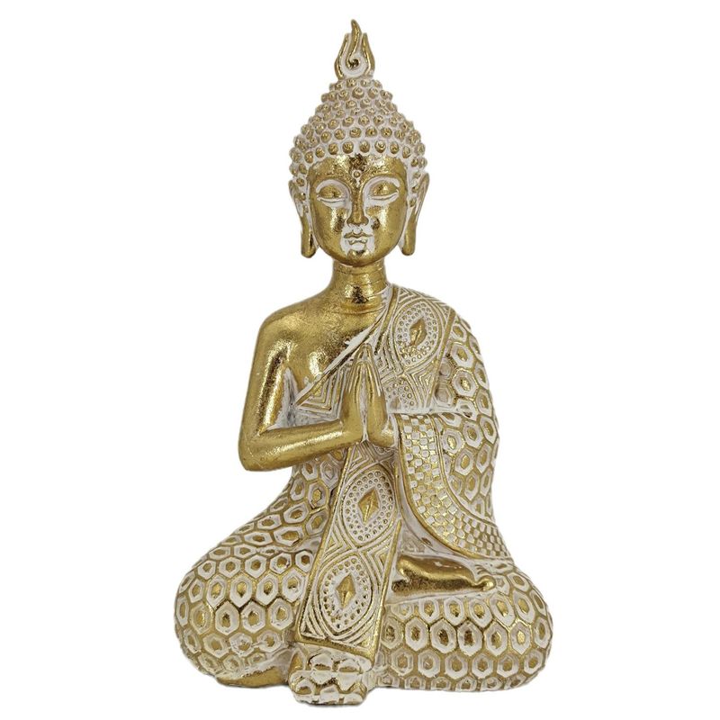 JUST HOME COLLECTION - Figura Decorativa Budha Meditando 19.5cm Dorado