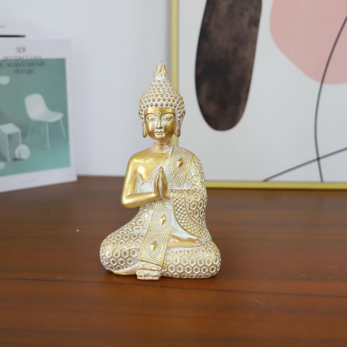 JUST HOME COLLECTION - Figura Decorativa Budha Meditando 19.5cm Dorado