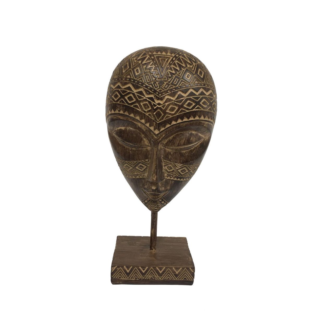 JUST HOME COLLECTION - Figura Decorativa Cara África 28cm Dorada