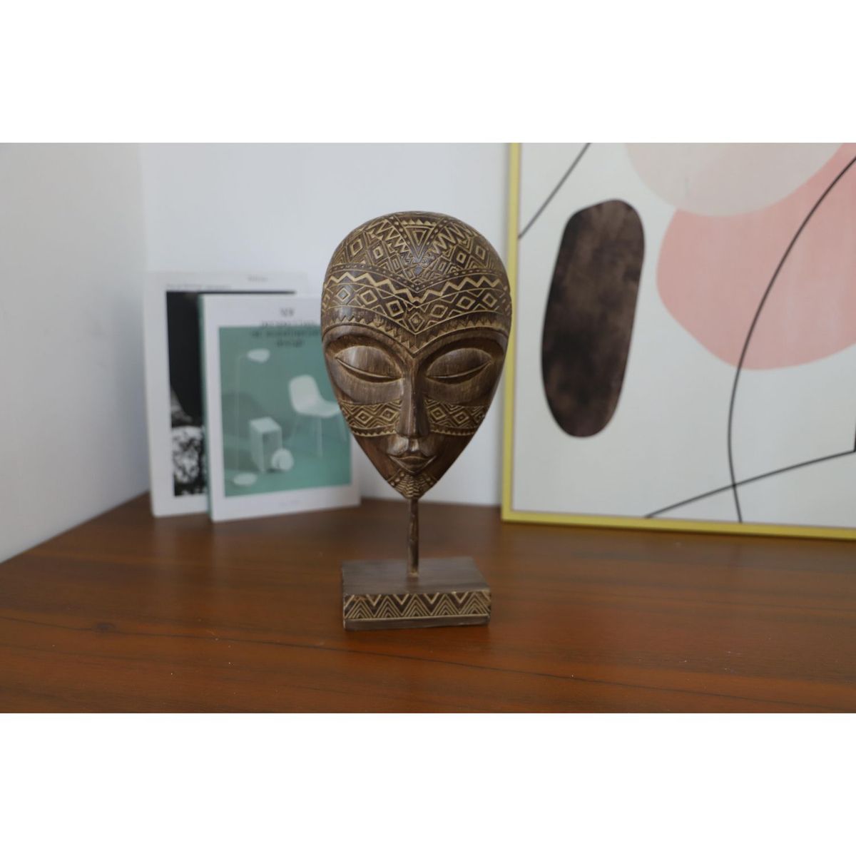 JUST HOME COLLECTION - Figura Decorativa Cara África 28cm Dorada