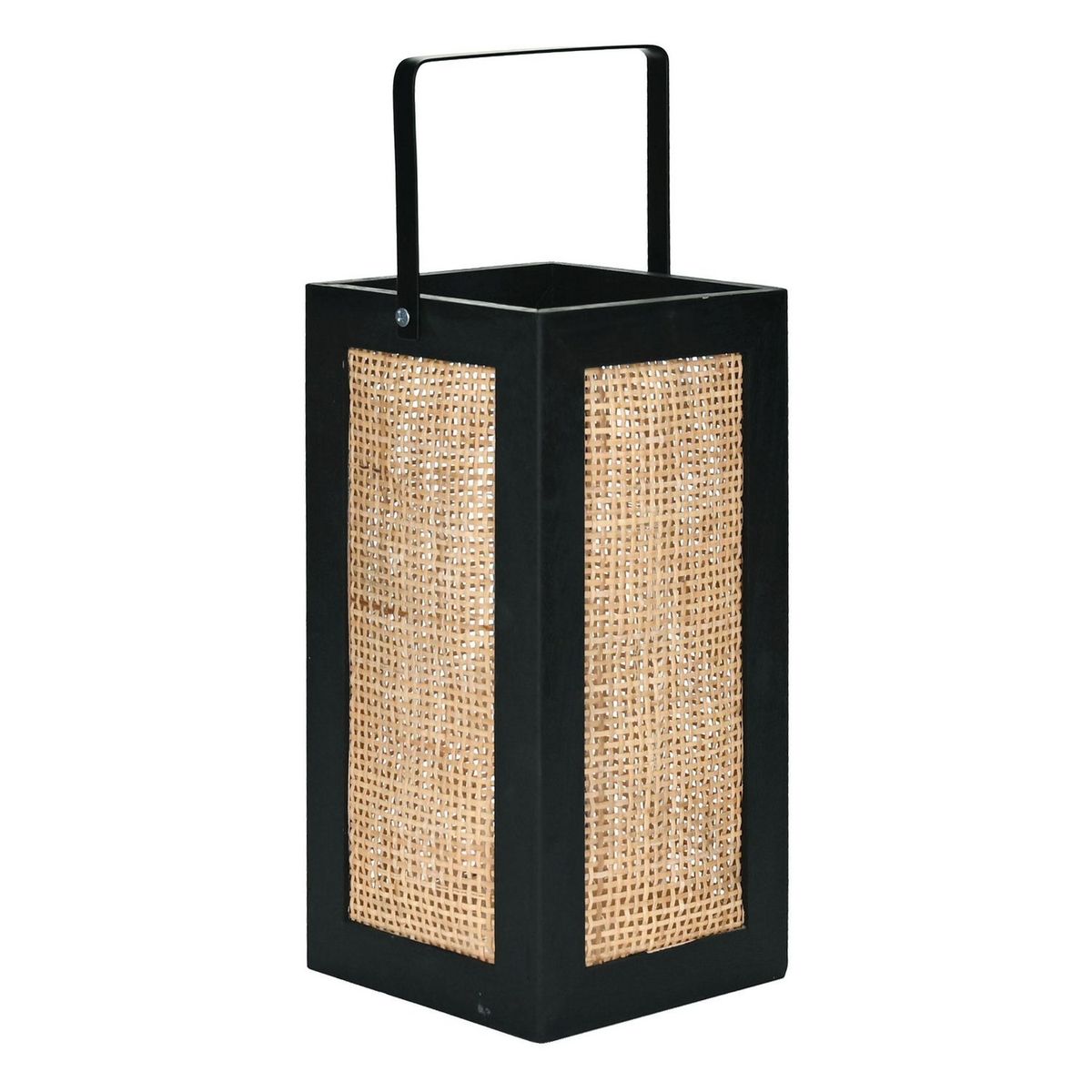 HOMY - Portavela Madera y Ratán 27cm