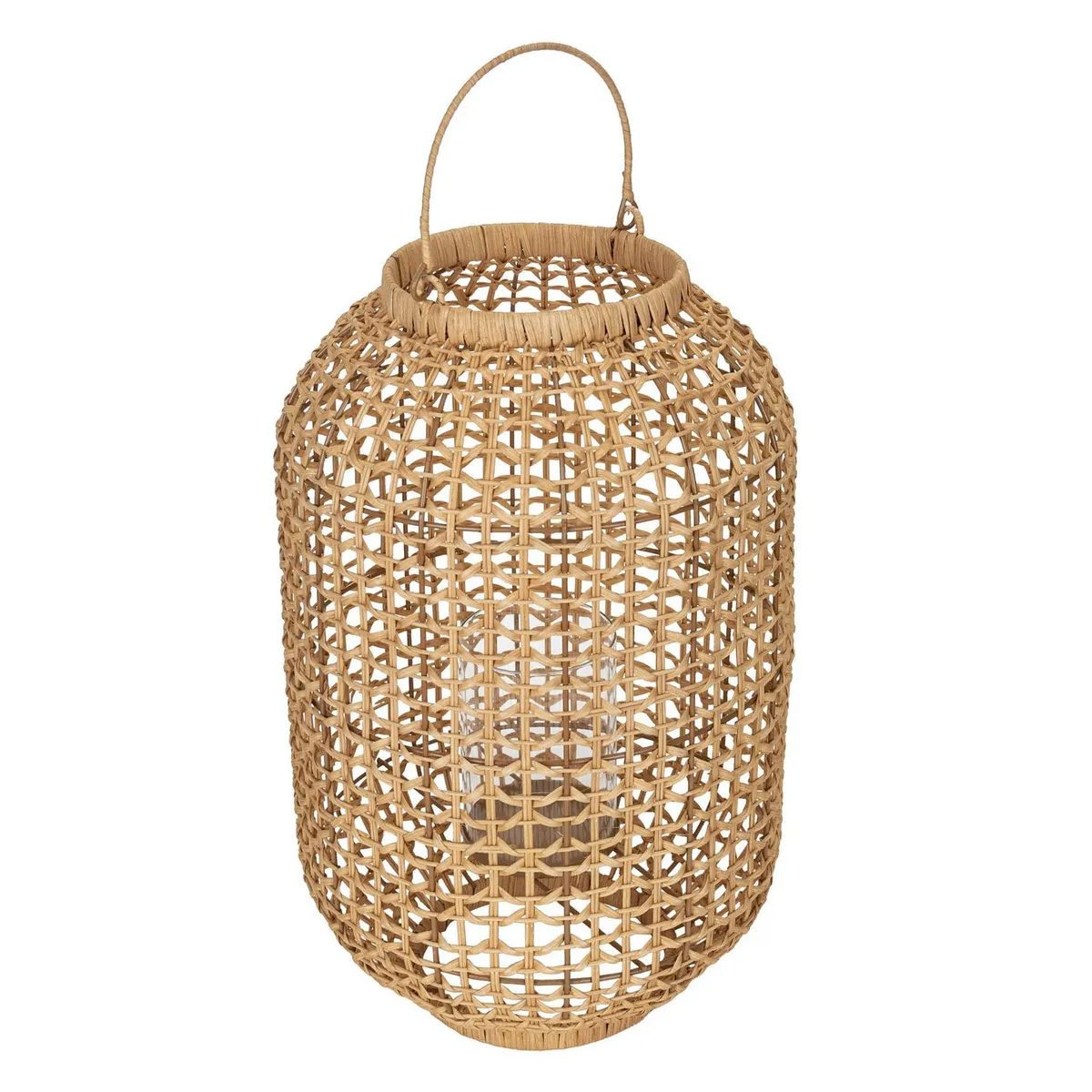 JUST HOME COLLECTION - Portavela Rattan Fibra/Metal 49cm
