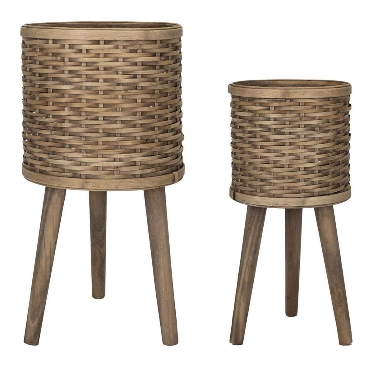 HOMY - Setx2 Macetas con Patas Bamboo