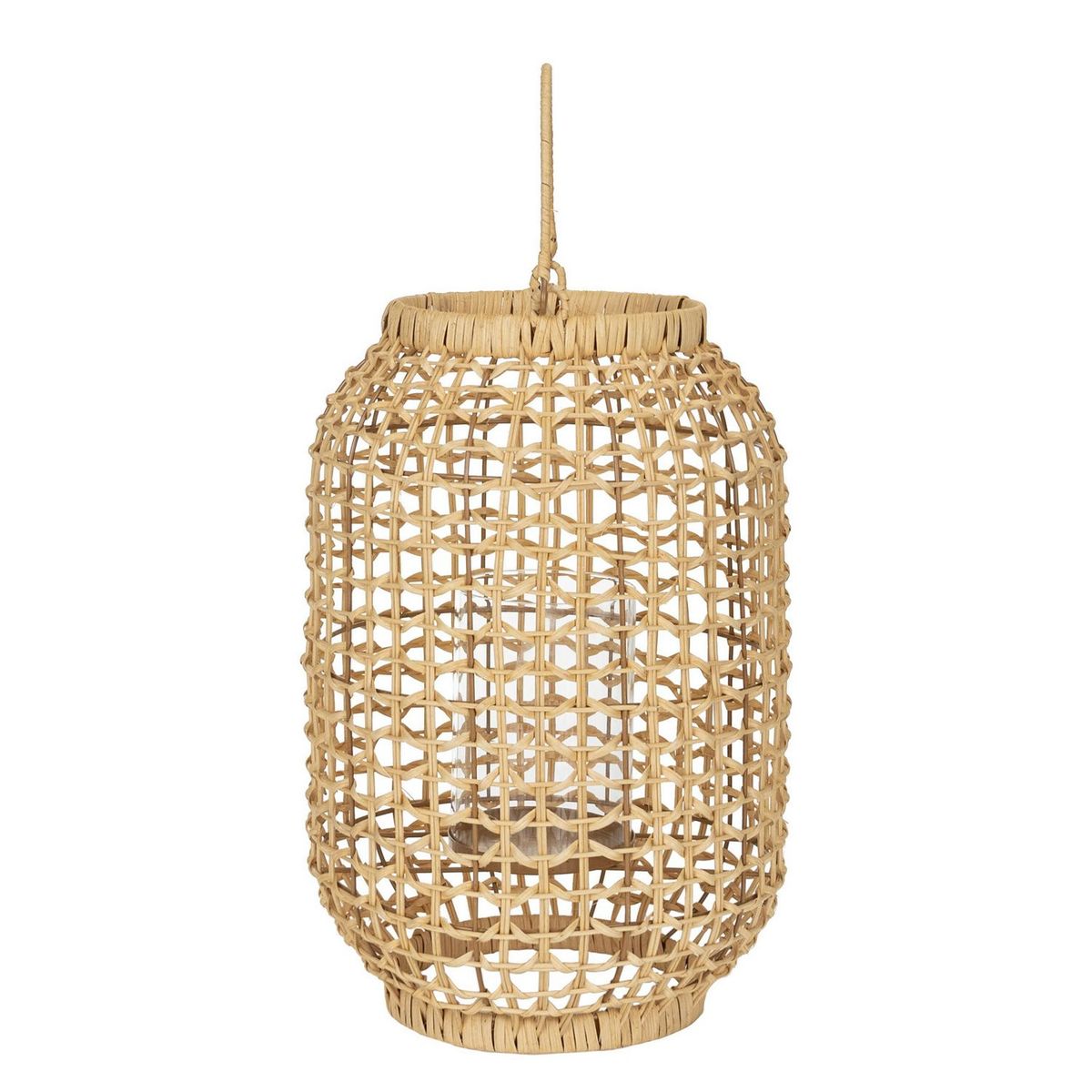 JUST HOME COLLECTION - Portavela Rattan Fibra/Metal 39cm