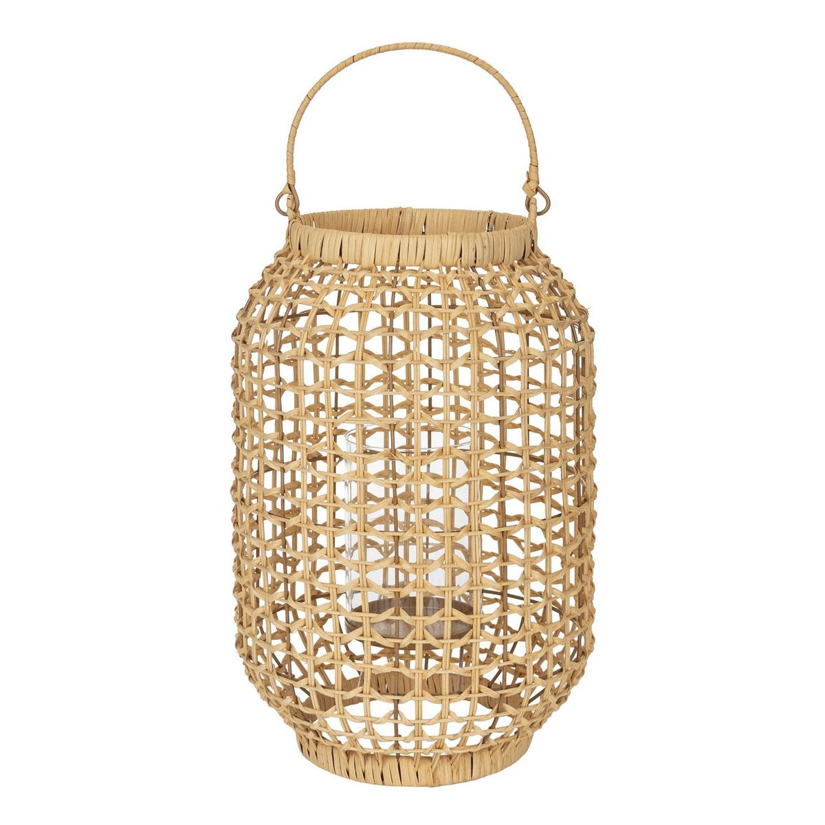 JUST HOME COLLECTION - Portavela Rattan Fibra/Metal 39cm