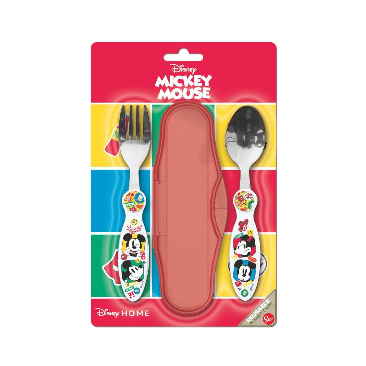 DISNEY - Set de Cubiertos Metálicos con Estuche Mickey