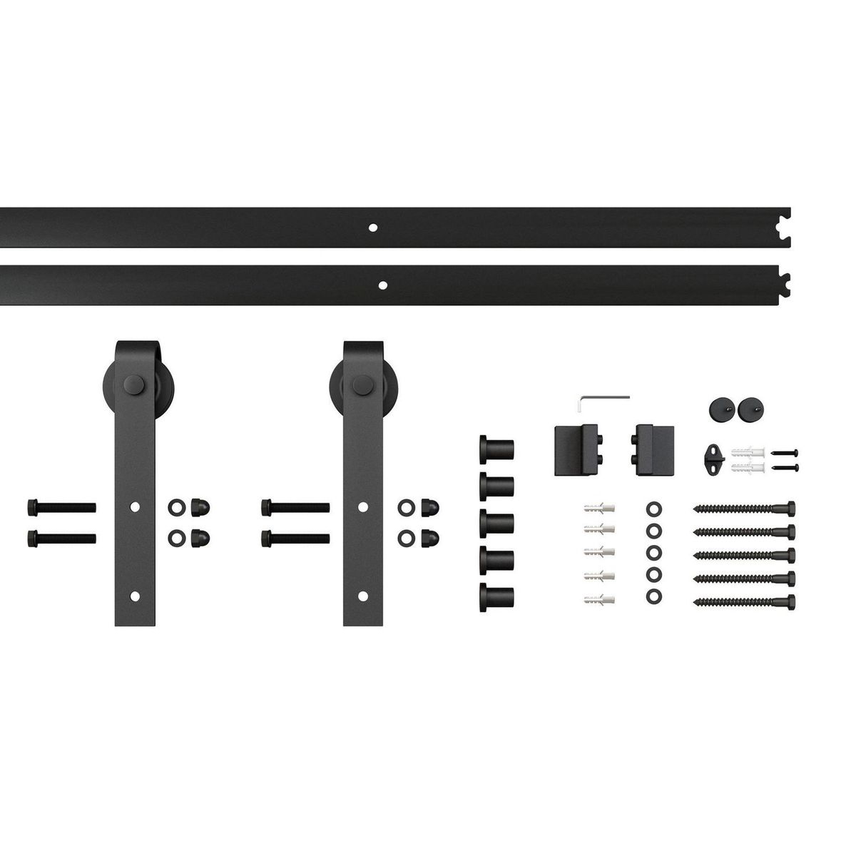 HOLZTEK - Kit Corredera Puerta Negro Mate