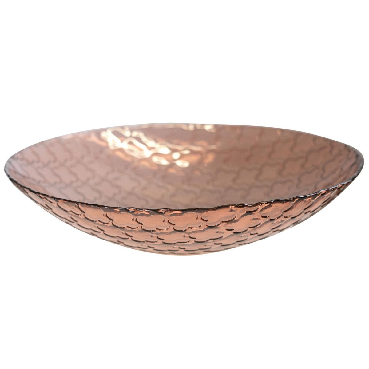 VIDRIOS SAN MIGUEL - Bowl Decorativo de Vidrio Reciclado 40cm Rosado