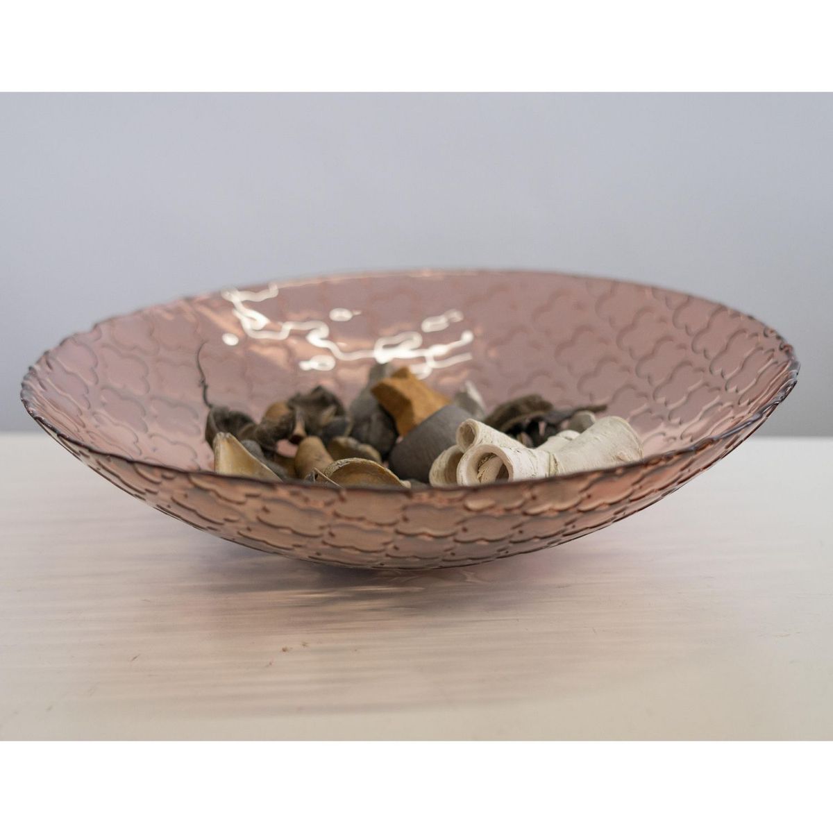 VIDRIOS SAN MIGUEL - Bowl Decorativo de Vidrio Reciclado 40cm Rosado