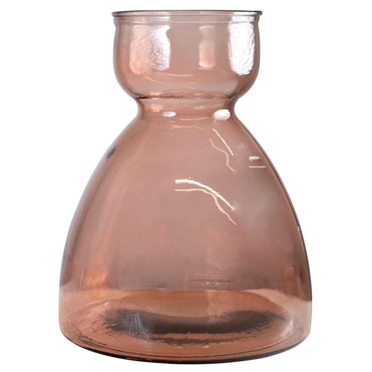 VIDRIOS SAN MIGUEL - Jarrón Decorativo Sena de Vidrio Reciclado 34cm Rosado