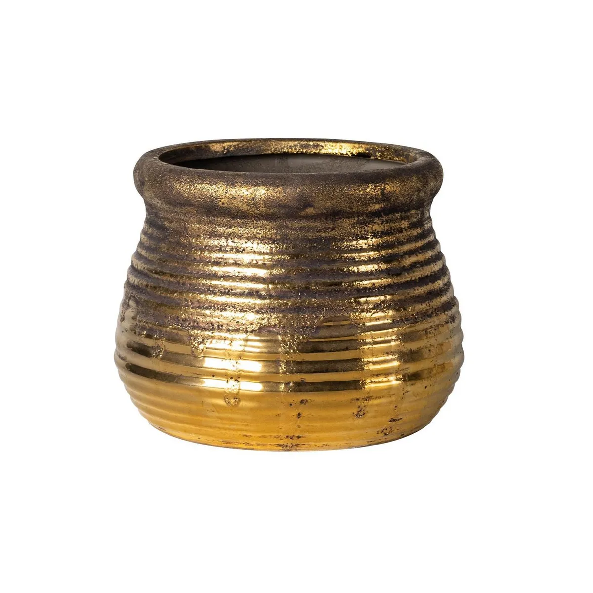 JUST HOME COLLECTION - Maceta Dorada 19x15cm