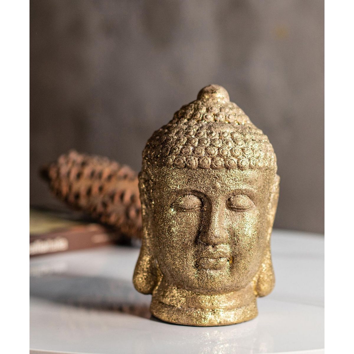 JUST HOME COLLECTION - Adorno Cabeza Budha Dorada 23cm