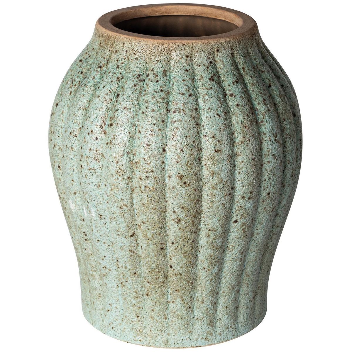 JUST HOME COLLECTION - Jarrón Verde Jaspeado 16x20cm