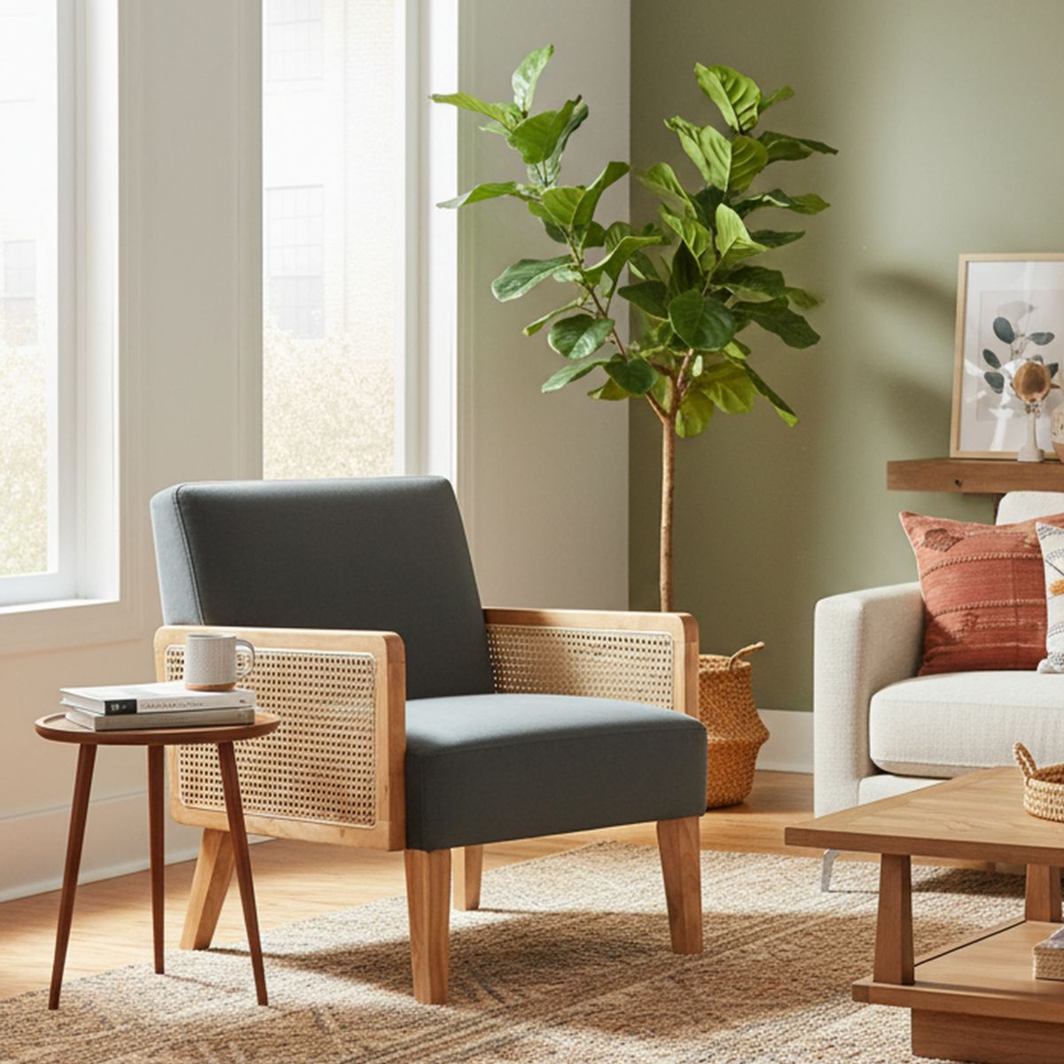 JUST HOME COLLECTION - Sofá 1 Cuerpo Poltrona Pahadron Gris