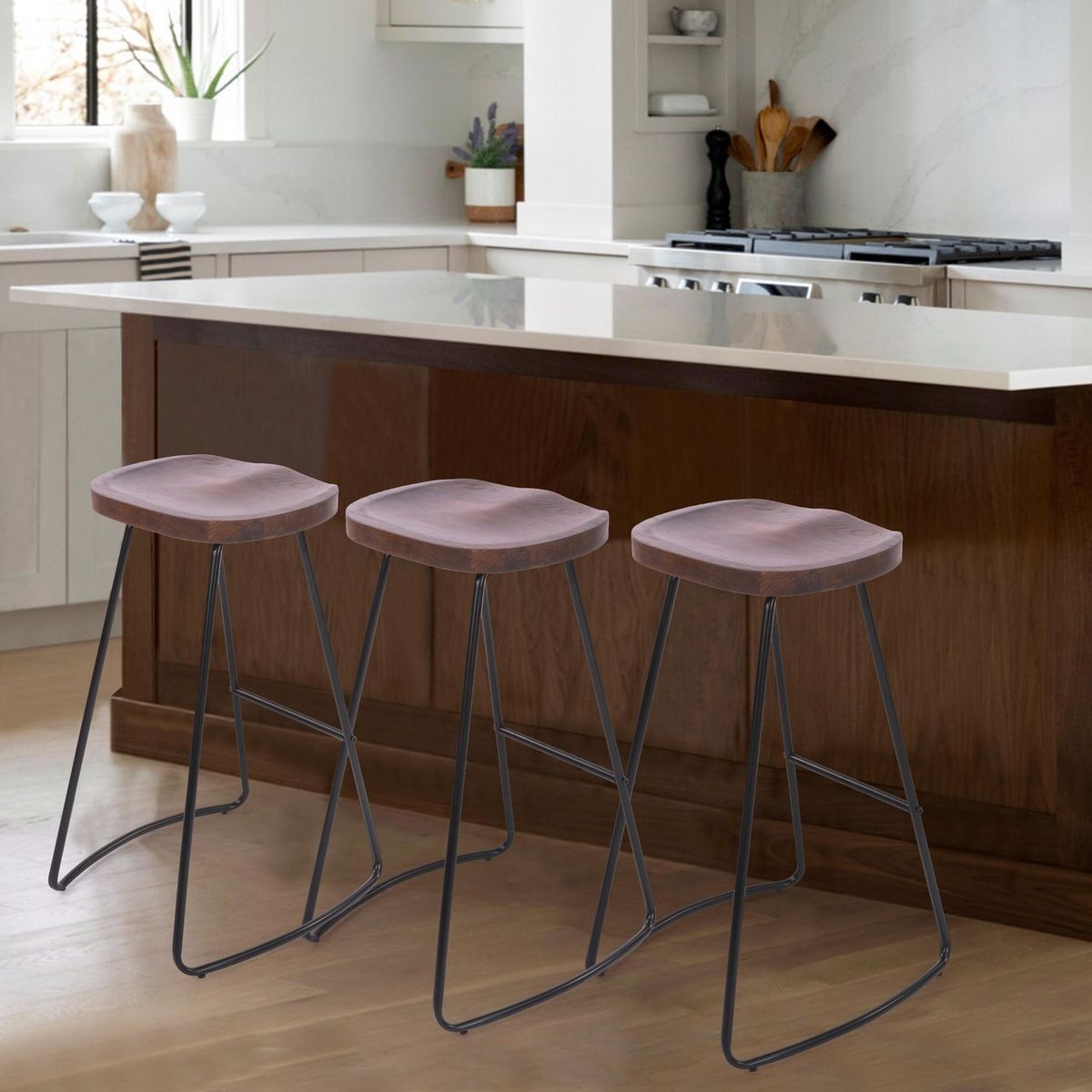 JUST HOME COLLECTION - Silla Bar madera Managa Café