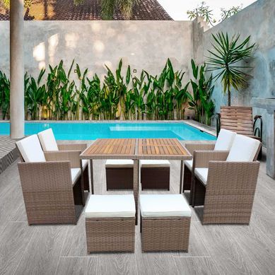 Juego de Comedor de Terraza 8 Personas Rat�n