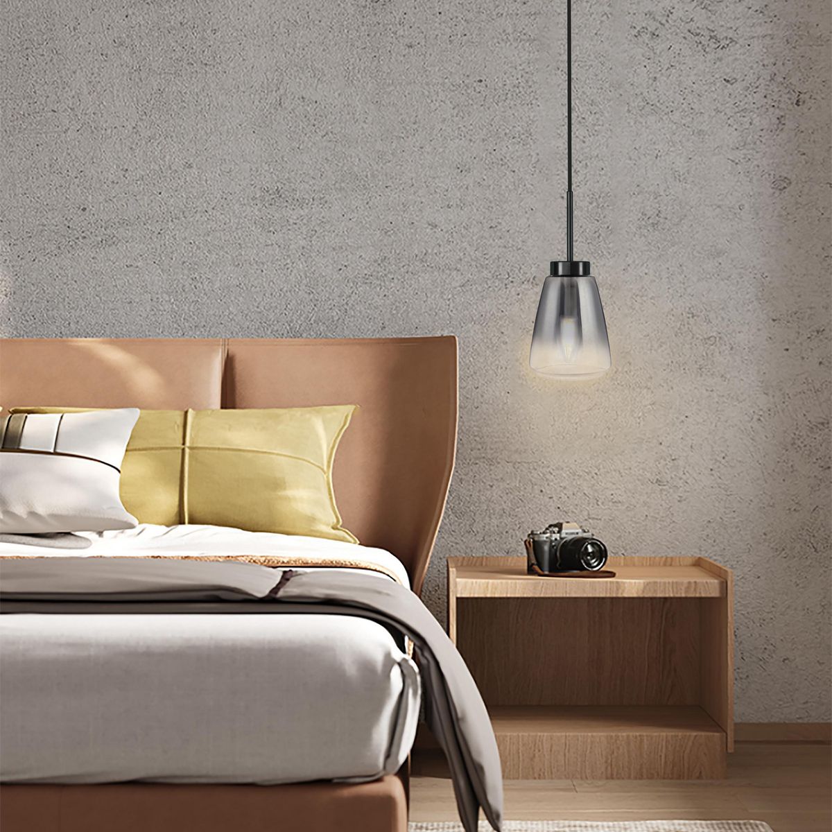 JUST HOME COLLECTION - Lámpara Colgante de Techo 1 Luz Tunic Gris