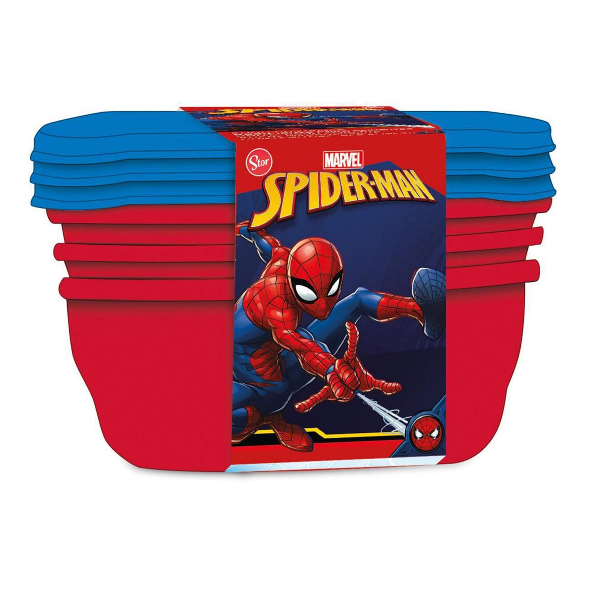 MARVEL - Set x3 Piezas Contenedor Spiderman