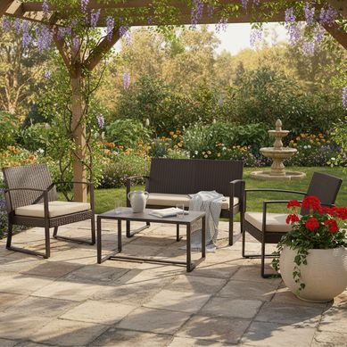 Juego Living de Terraza Mendoza 4 Personas Marr�n