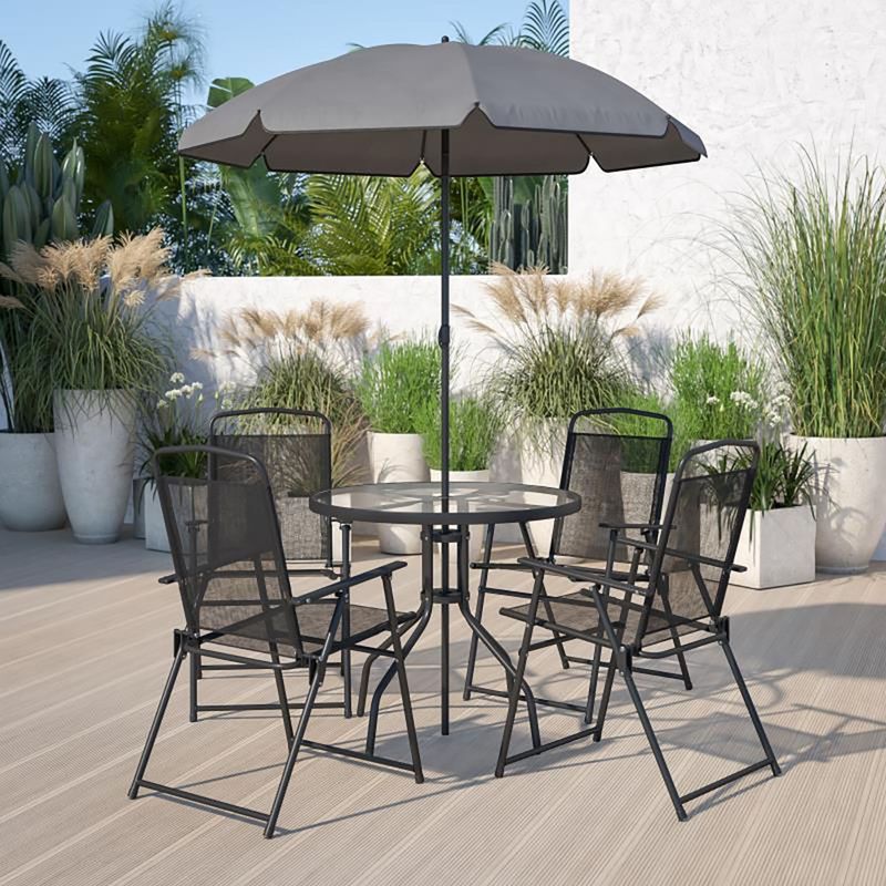 JUST HOME COLLECTION - Juego de Comedor Santiago 4 Personas Negro