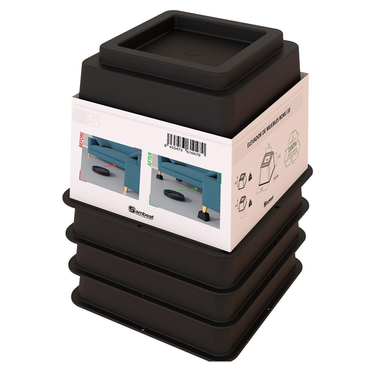 FIXSER - Pack de 4 Unides de elevador para Muebles