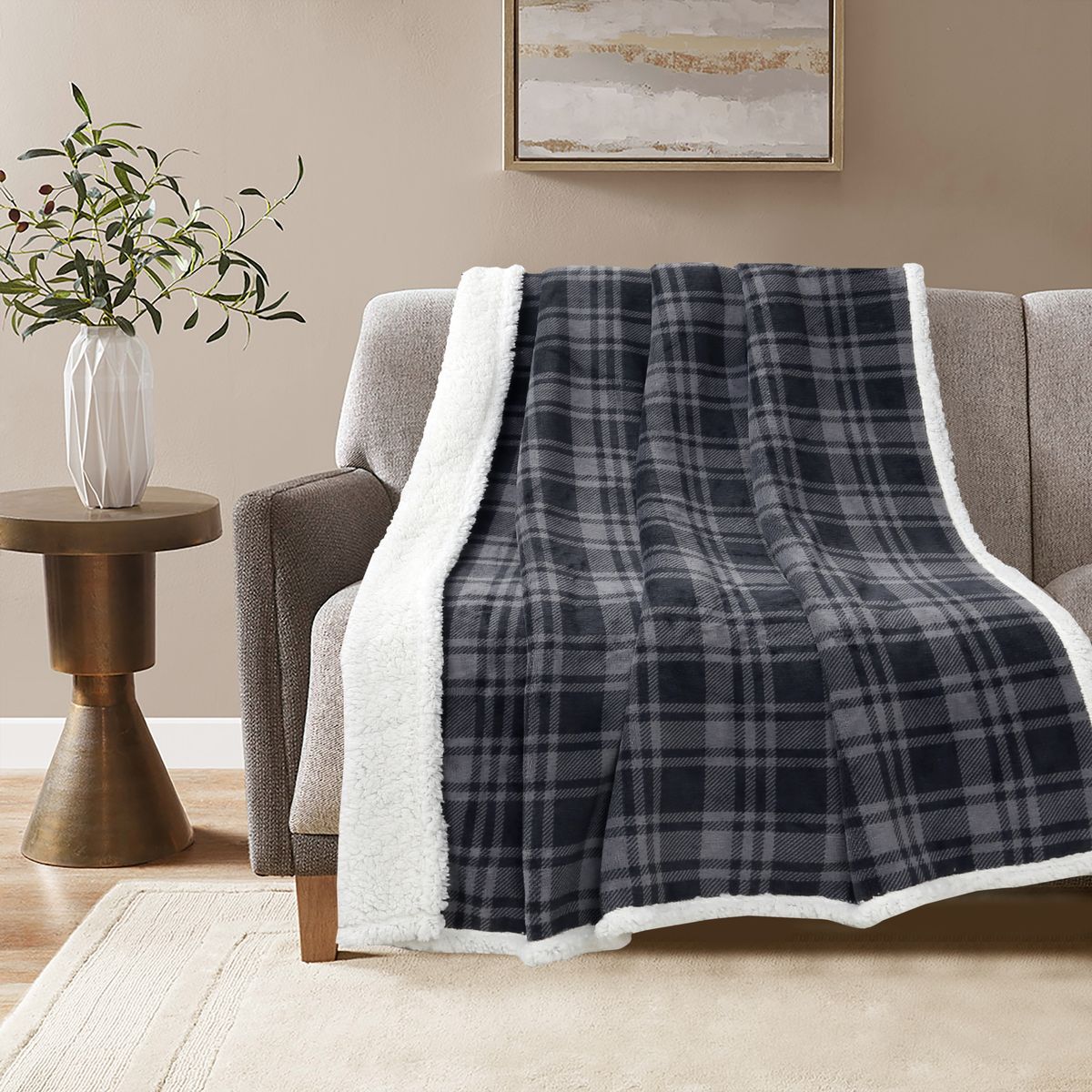 HOMY - MANTA CUADRILLE 125X150 GRAFIT