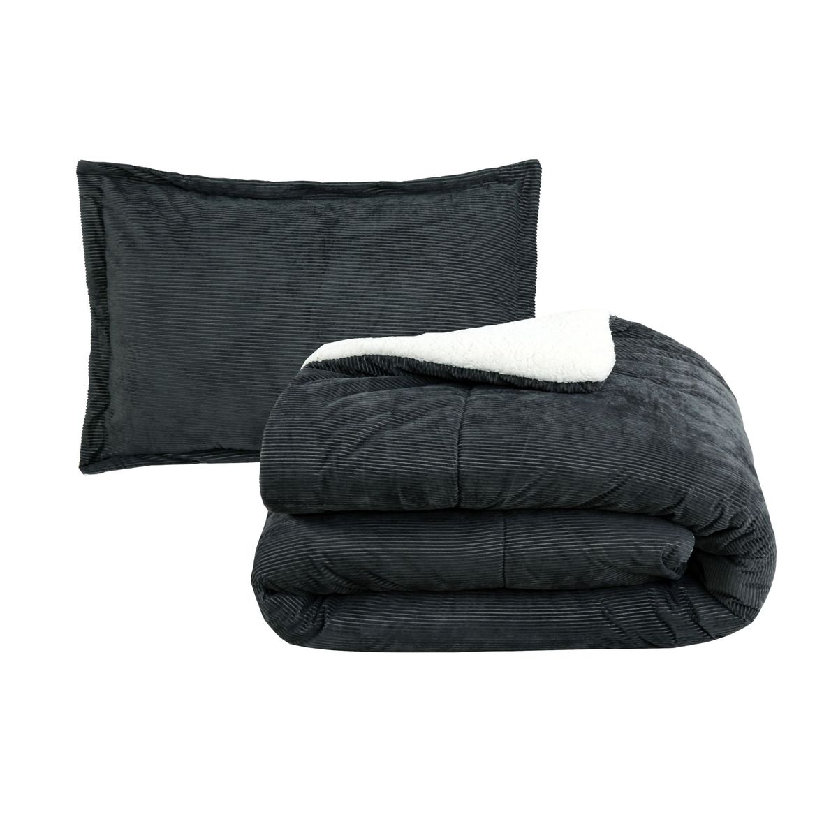 HOMY - Plumon Liso Urb Sherp 2 Plazas Grafito