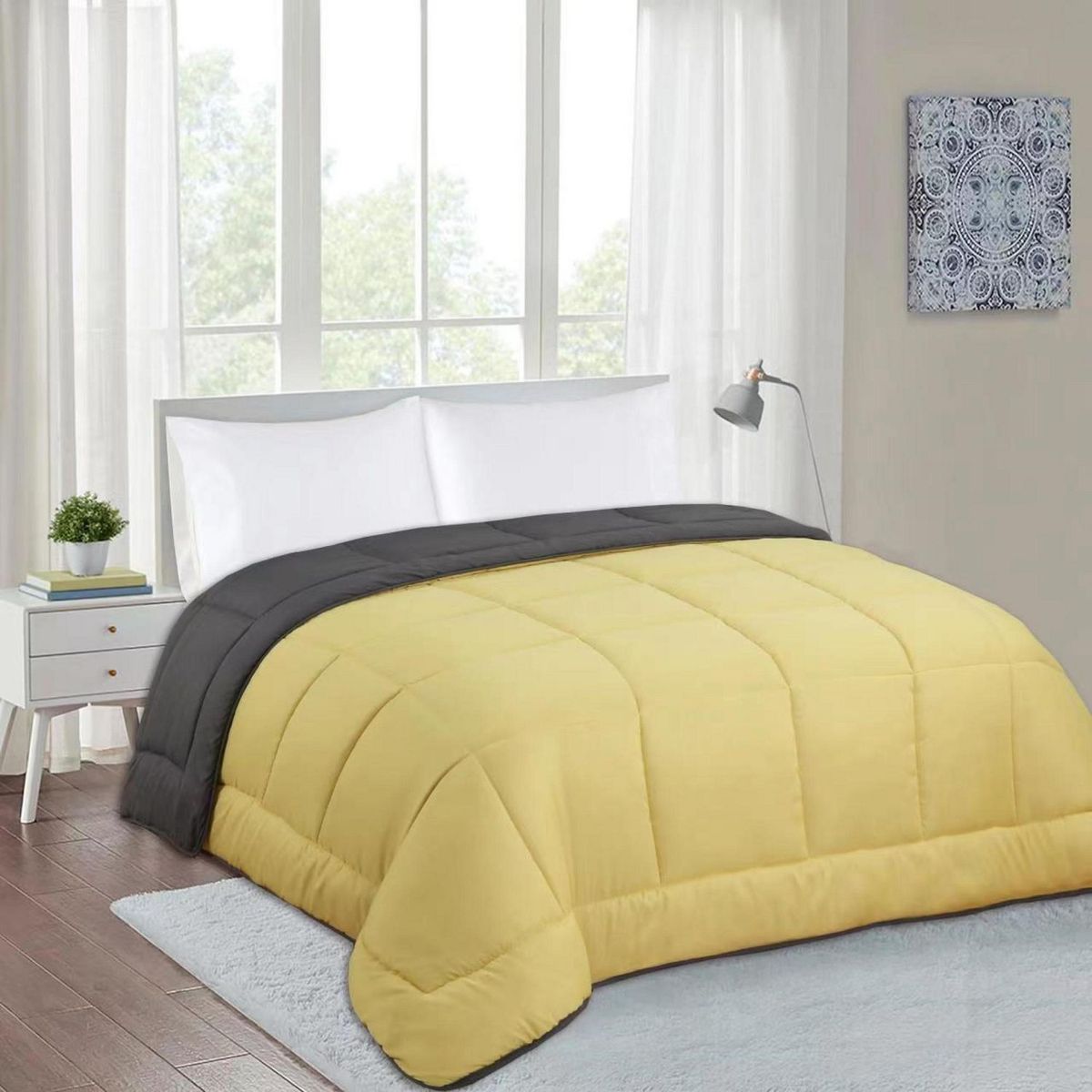 HOMY - Plumón Bicolor 1.5 Plazas Grafito