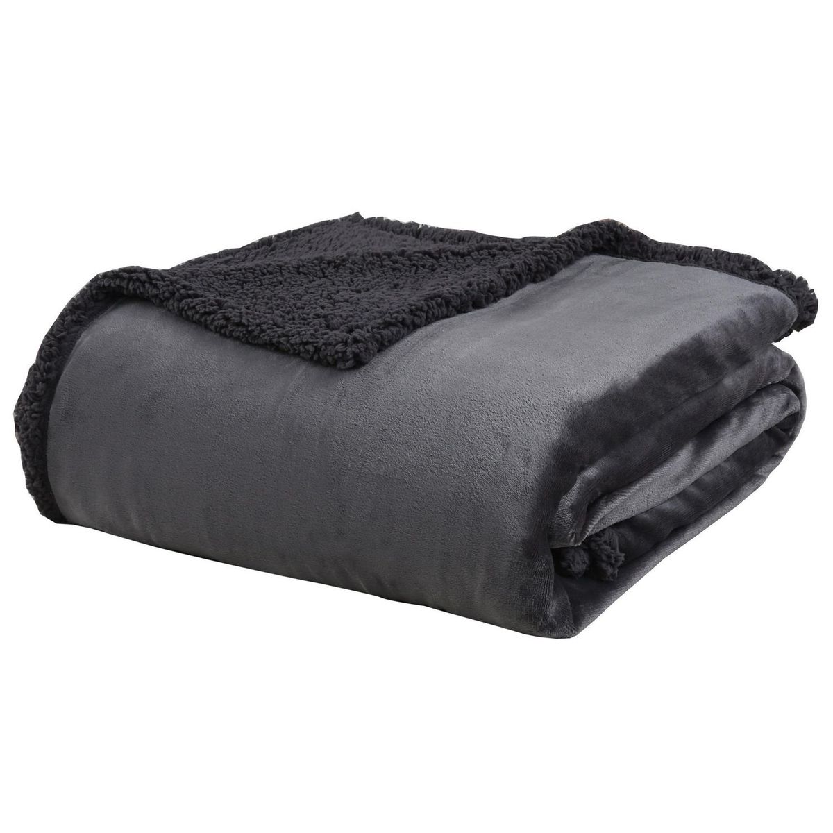 HOMY - Frazada 2 Plazas Flanel Negra