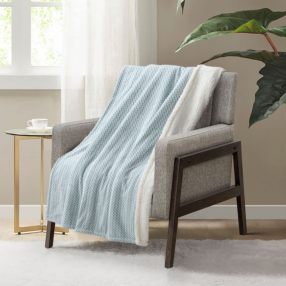 HOMY - MANTA ZIGZAG 125X150 AZUL