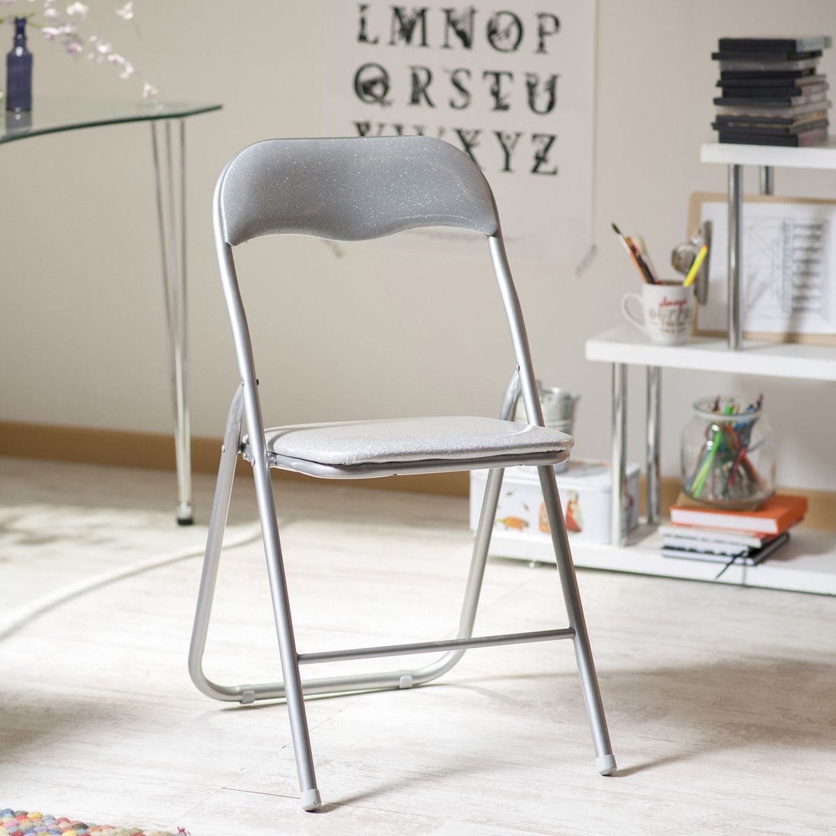 JUST HOME COLLECTION - Silla Plegable Plateada