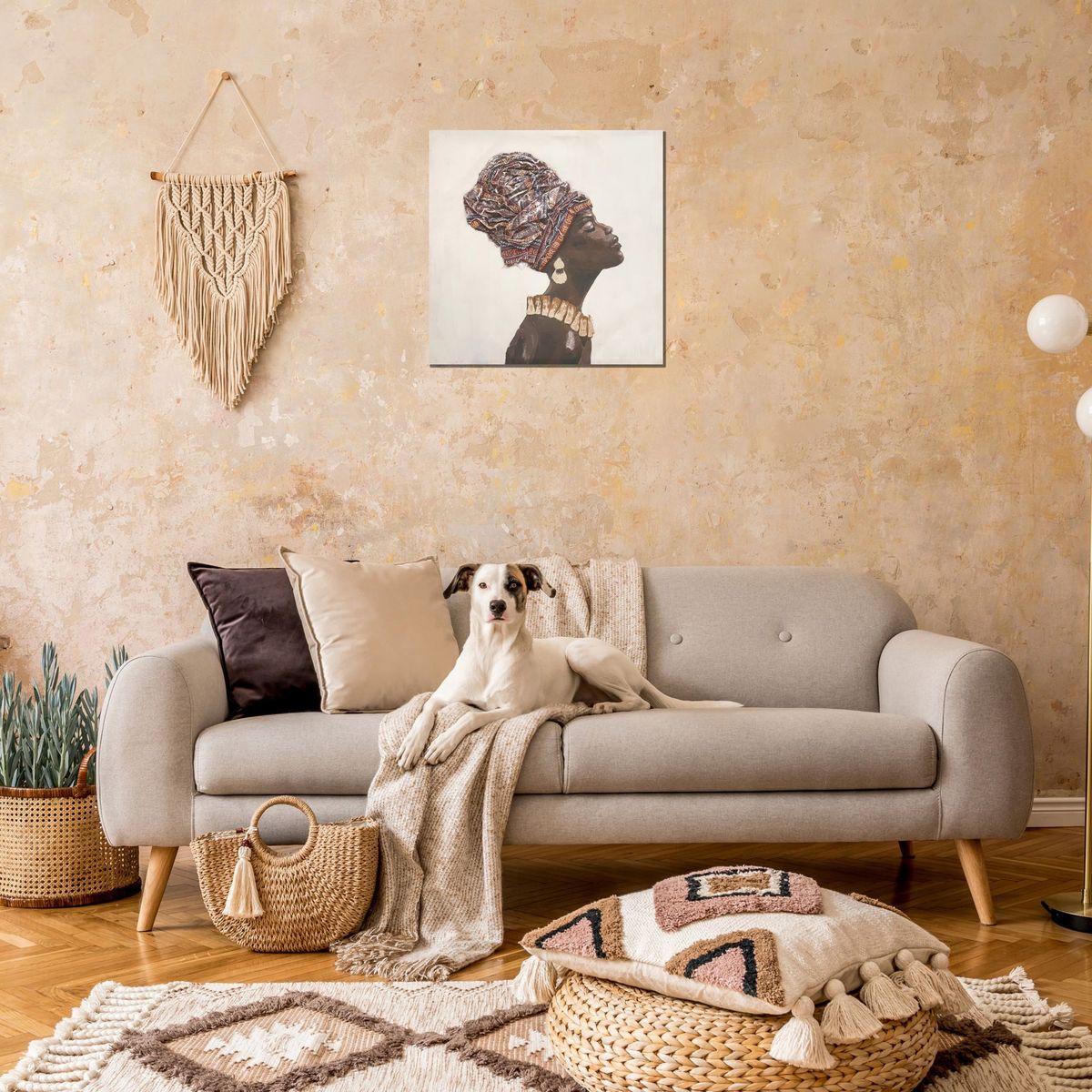 JUST HOME COLLECTION - Cuadro Canvas Afriperfil 80X80 CM