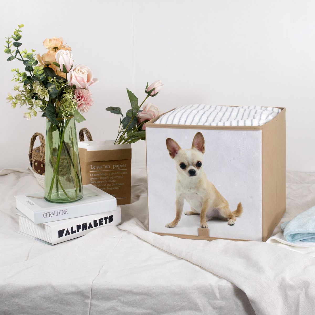 JUST HOME COLLECTION - Caja Organizadora Plástica Plegable Chihuahua