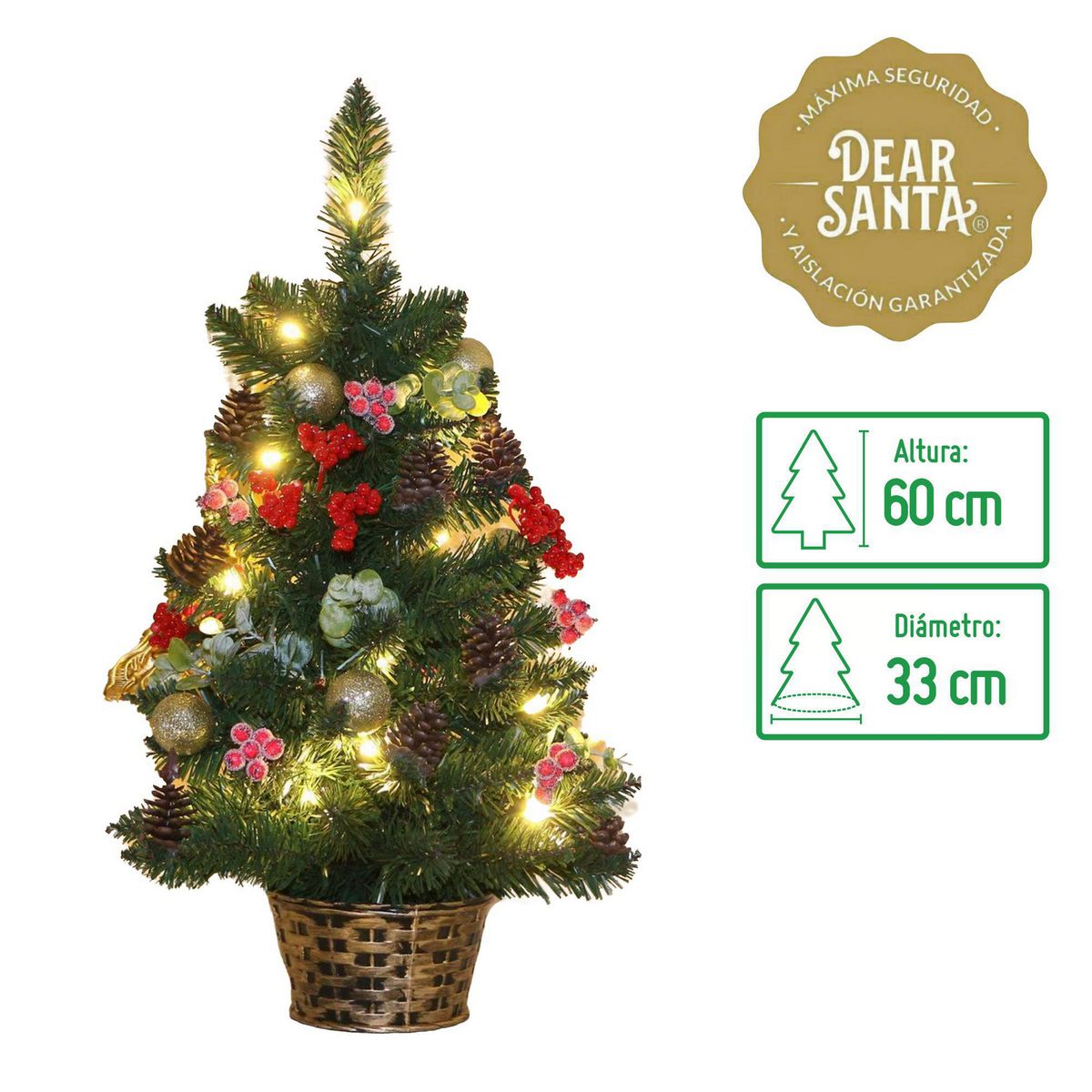 DEAR SANTA - Árbol de Navidad 60cm 68 Ramas