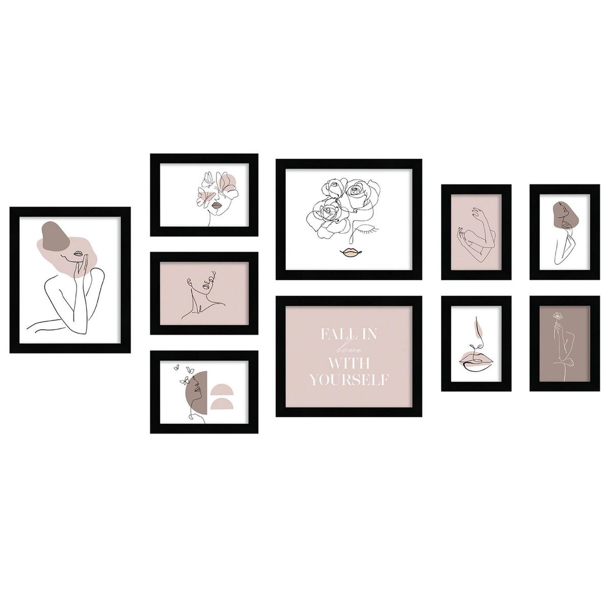 HOMY - Set Marco de Fotos x10 Piezas Negro