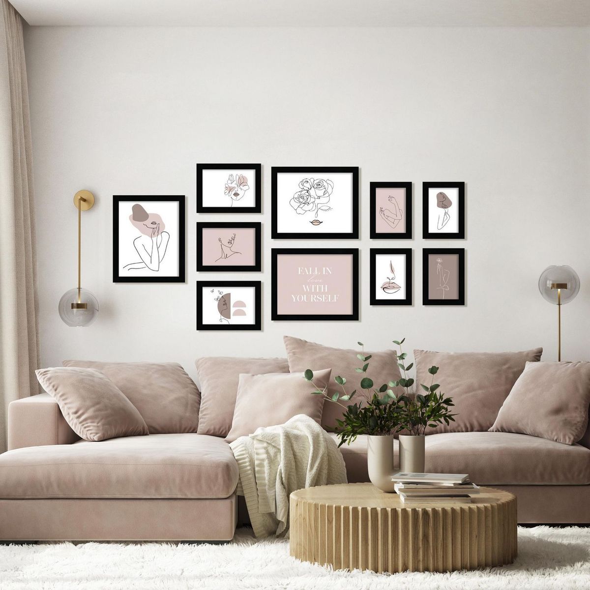 HOMY - Set Marco de Fotos x10 Piezas Negro