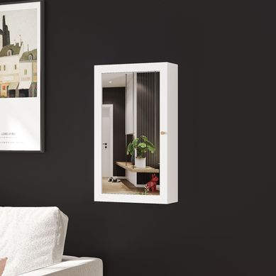 Espejo Deco Joyero Muro Blanco