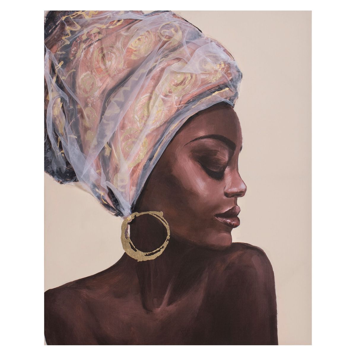 HOMY - Cuadro Canvas Africa Perfil 80X100 CM