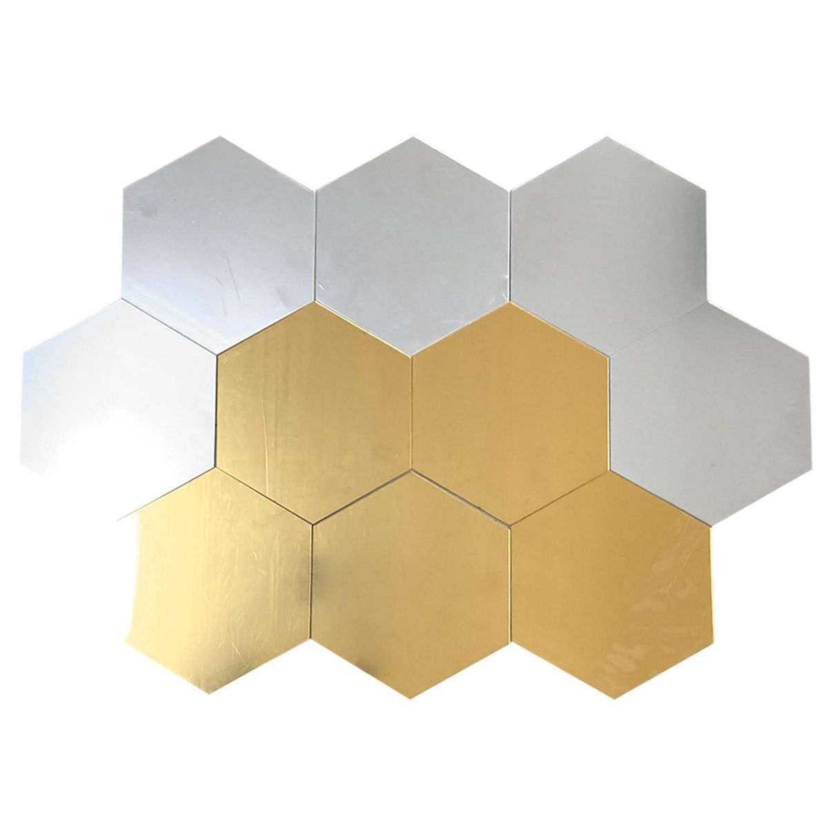HOMY - Set x10 Espejos Hexágono 23x20cm