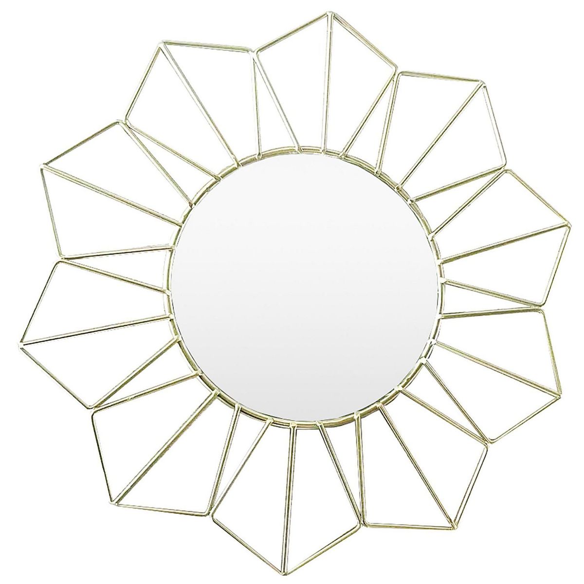 HOMY - Set x3 Espejos Flor 30cm Dorado