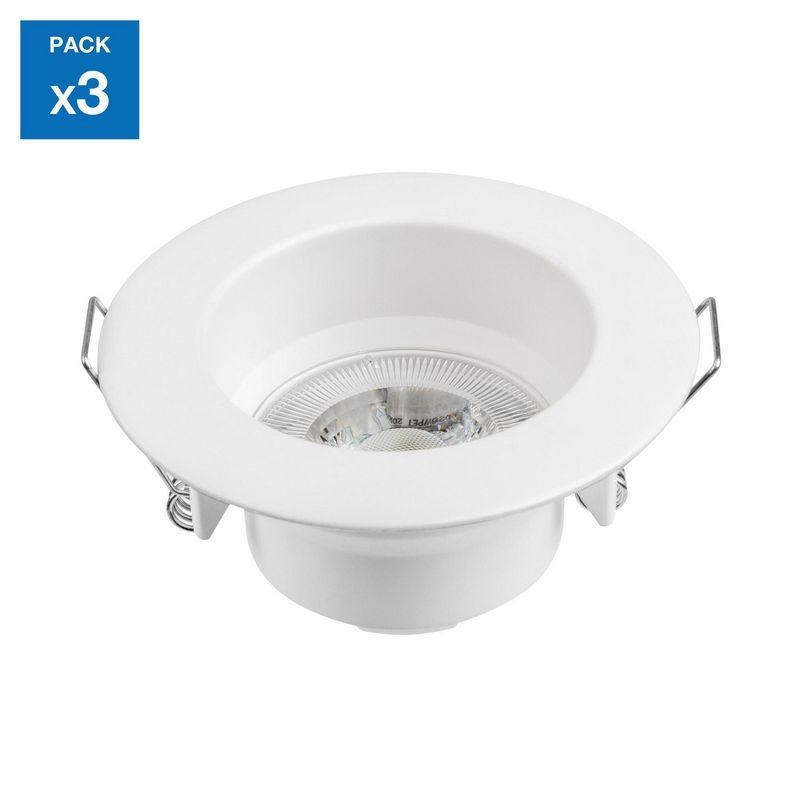 DAIRU - Pack x3 Spot LED Empotrado Circular 5W Luz Cálida